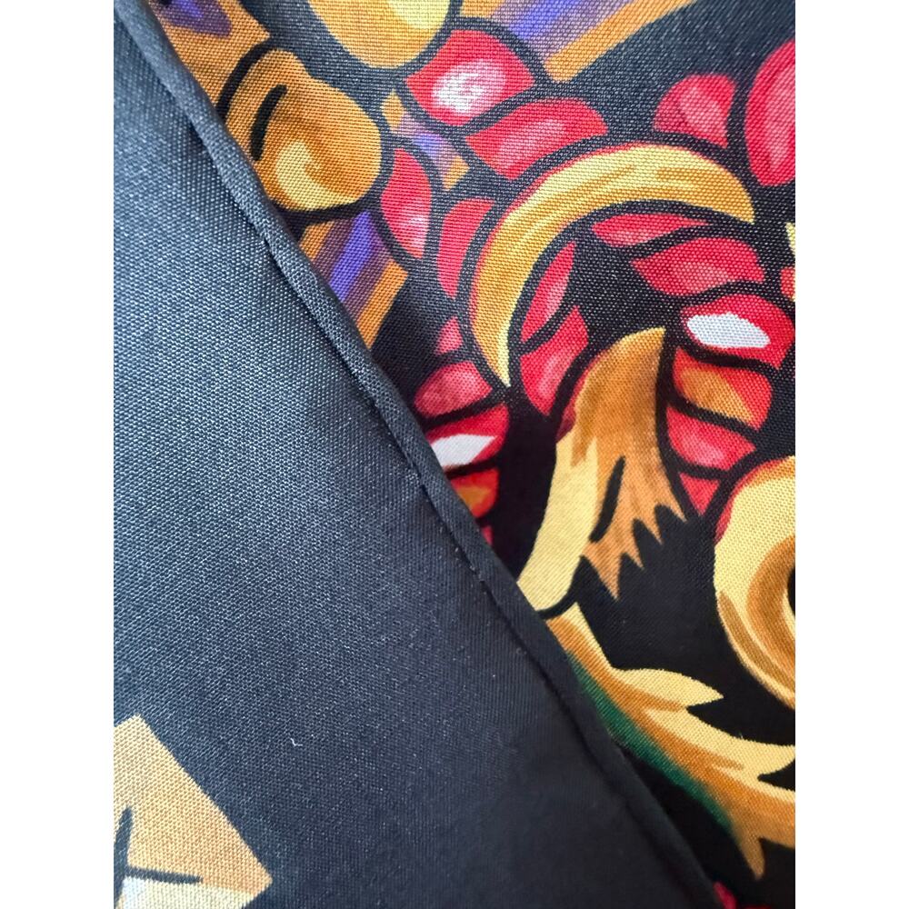 Leslie Fay Vintage‎ Silk Equestrian Scarf Black Gold Rope Print 34” Square - Picture 4 of 6